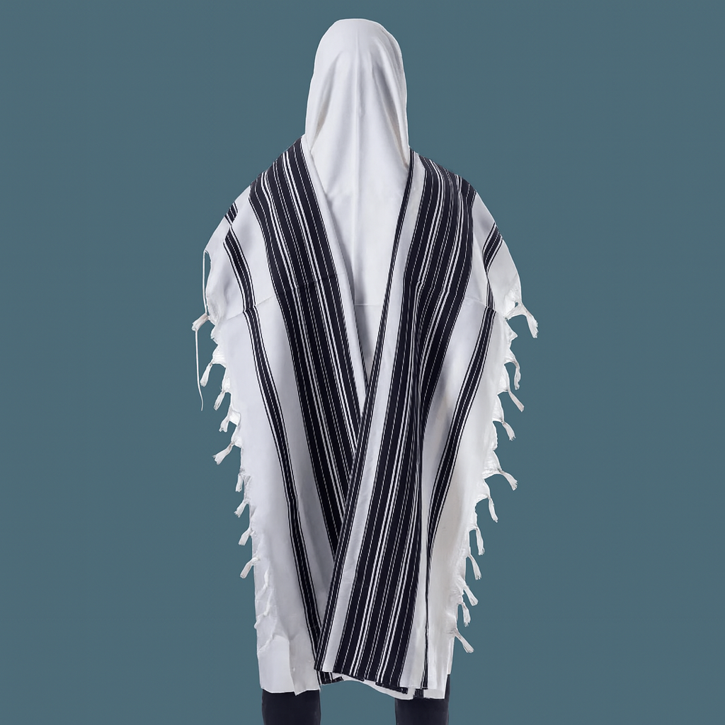 Chabad Wool Tallis - All Sizes - Thin strings(Standard)